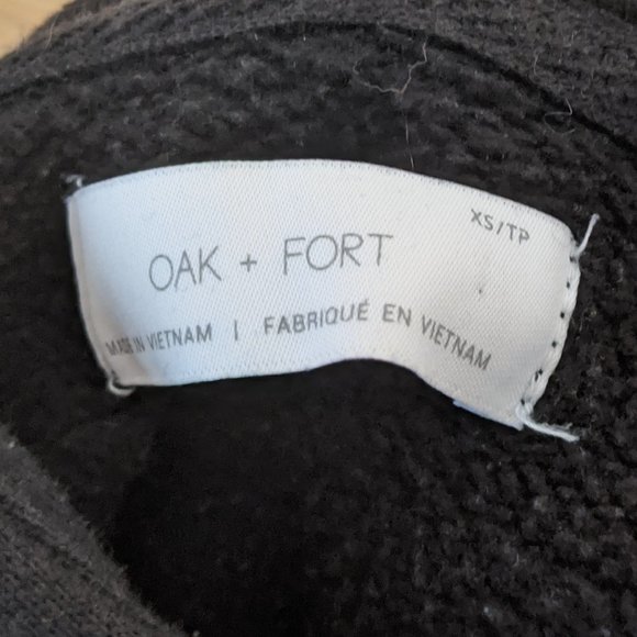 Oak + Fort - Black Cropped Hoodie - Size XS - Picture 3 of 3